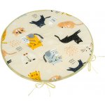 Bellatex Adéla kulatý Kočka žlutá, béžová, černá, šedá 40 cm – Zboží Dáma