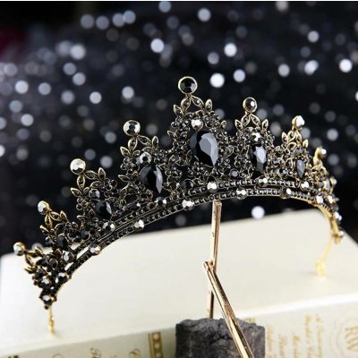 Naishide Jewelry korunka Black Queen zlatavá – Sleviste.cz