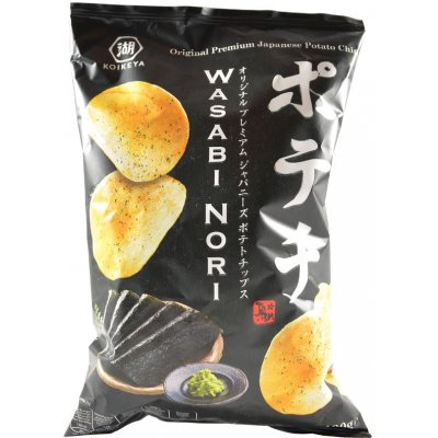 Koikeya Japonské chipsy s příchutí wasabi a nori 100 g – Zbozi.Blesk.cz
