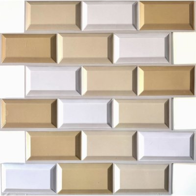 Impol Trade PVC 3D 2806 30 x 30 cm béžovo-bílá 1ks – Sleviste.cz