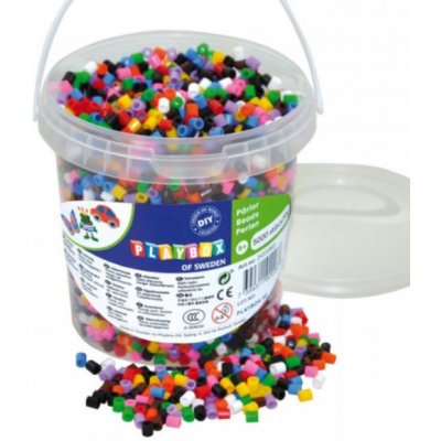 Playbox zažehlovací korálky základní barvy v kýblíku, 5 000ks – Zboží Mobilmania