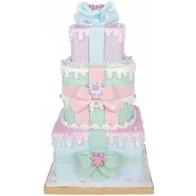 Vánoční dekorace 3-patrový dort Pastel Christmas Chic - 19*18*30 cm - Clayre & Eef – Hledejceny.cz