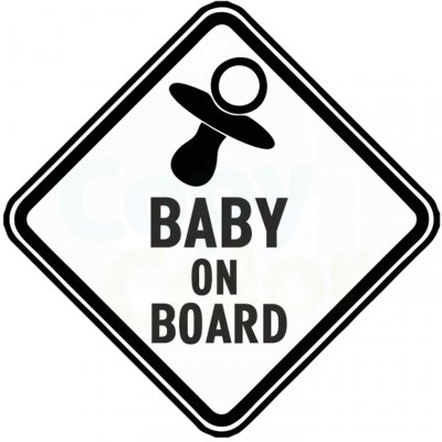 BABY ON BOARD - Reflexní samolepka na auto – Zboží Mobilmania