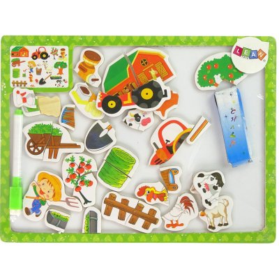 Lean Toys Vzdělávací oboustranná tabule magnetické puzzle Farma 2v1 – Zbozi.Blesk.cz