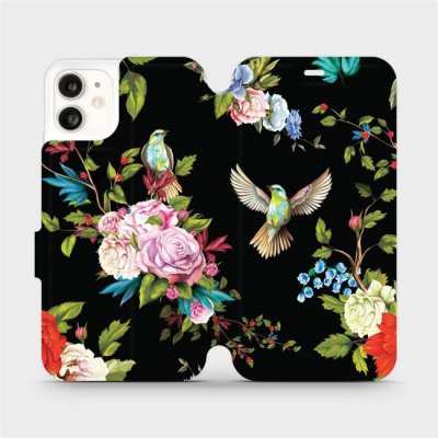 Pouzdro Mobiwear Parádní flip Apple iPhone 11 - VD09S - Ptáčci a květy