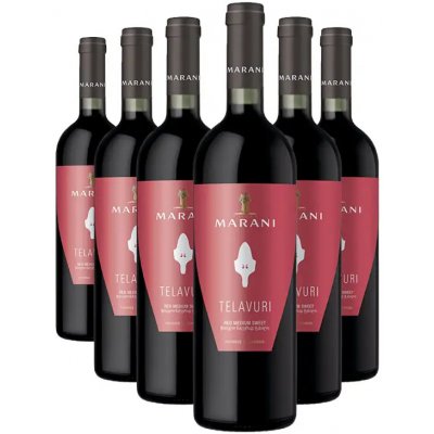 Marani TELAVURI červené polosladké víno 11,5% 6 x 0,75 l (holá láhev) – Hledejceny.cz