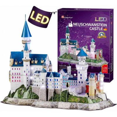 CubicFun 3D puzzle svítící Zámek Neuschwanstein 128 ks – Zboží Dáma