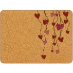 PokojovaDekorace.cz Korkové prostírání s potiskem 508 srdce na provázku 38x28cm – Zboží Dáma