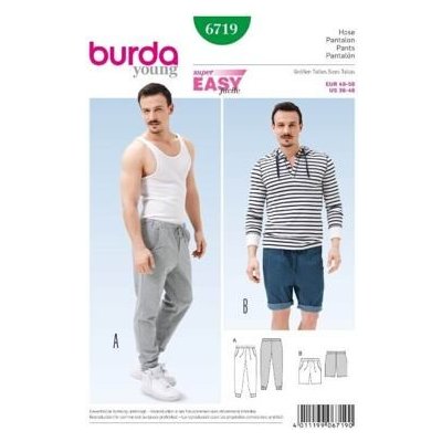 Burda Střih Burda 6719 - Pánské tepláky, šortky, kraťasy – Zbozi.Blesk.cz