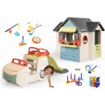 Smoby Set domeček se zahradní restaurací Chef House DeLuxe a prolézačka s pískovištěm a skluzavkou a sportovní hry na zahradu – Zboží Dáma