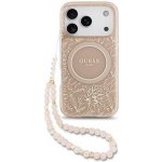 Guess IML Flowers Allover Strap MagSafe Zadní Kryt pro iPhone 17 Pro Pink – Zbozi.Blesk.cz