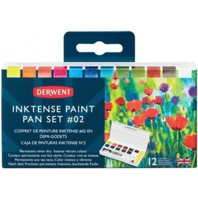 Akvarelové barvy Derwent Inktense Paint Pan Set 02