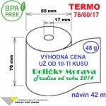 Termo kotouček 76/60/17 BPA 42m (76mm x 42m) Množství: 1 ks kotoučku – Zboží Živě