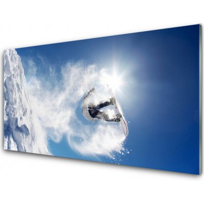 Obraz na skle Snowboard Sport Sníh Zima 100x50 cm – Hledejceny.cz