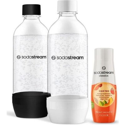SodaStream Jet 2 x 1 l Black/White + Ledový čaj broskev 440 ml – Zboží Dáma