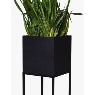 Vivanno květináč na stojanu BLOCK UP sklolaminát výška 80 cm antracit/černý – Zboží Mobilmania