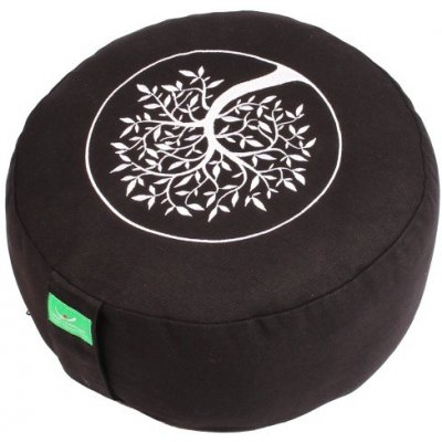 Yogashop Meditační polštář Tree of life černý kapuk 36x15