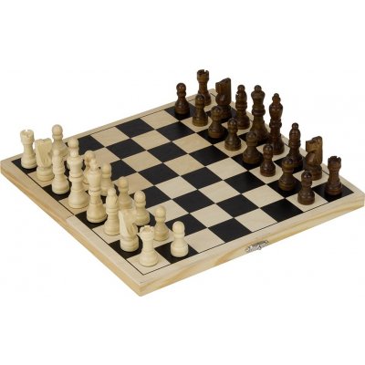 Šachy - Dřevěné 26x26 cm, Skládací box (Goki) – Zboží Živě