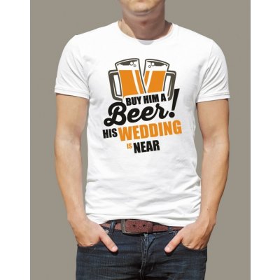 Svatební tričko na rozlučku - pánské bílé - tým ženicha - beer - Velikost: S – Zboží Mobilmania
