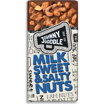 Johnny Doodle Mléčná čokoláda, sladké a slané ořechy, 150 g