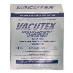 Vacutex Capillary Wound Dressings 10 x 10 cm,kapilární krytí pro vlhké hojení ran 10 ks