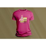 Sandratex dětské bavlněné tričko SpongeBob a Patrick. fuchsia – Zboží Dáma