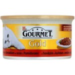 Gourmet Gold cat Casserole Hovězí, Kuřecí v rajčatové omáčce 85 g – Zbozi.Blesk.cz