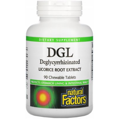 Natural Factors DGL Deglycyrrhizinated Licorice Root 400 mg 90 tablet – Hledejceny.cz