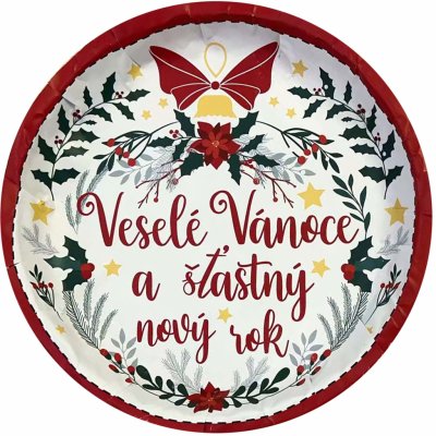TORO Plechový podnos 26cm veselé vánoce – Zboží Dáma
