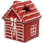 Vánoční dekorace porcelánový domeček na svíčku červený 9x9x12 cm 1 – Hledejceny.cz