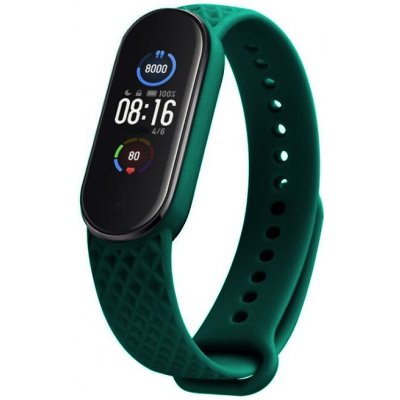 Xiaomi Mi Band 5/6 náhradní náramek Diamantový vzor Tmavě zelená MBSCZ-5DV003 – Zboží Živě