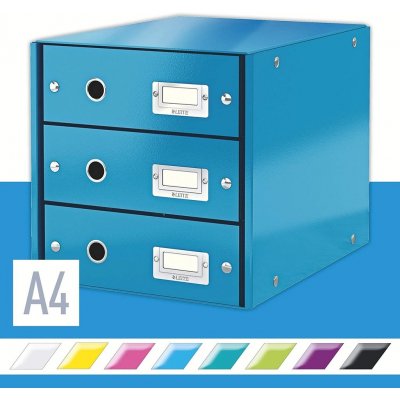 Leitz box Click & Store 3 zásuvky modrý – Hledejceny.cz