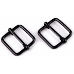 Prima-obchod Posunovač na popruhy šíře 20 mm čtvercový, barva 5 černý lak – Zboží Dáma