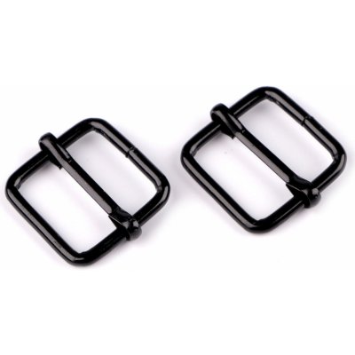 Prima-obchod Posunovač na popruhy šíře 20 mm čtvercový, barva 5 černý lak – Zboží Dáma