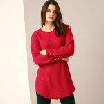 Tunikový pulovr se vzorem malinová – Sleviste.cz
