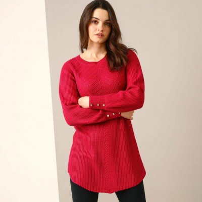 Tunikový pulovr se vzorem malinová – Sleviste.cz