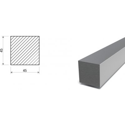 Ocel čtvercová 45x45 mm (S355) – Zboží Mobilmania