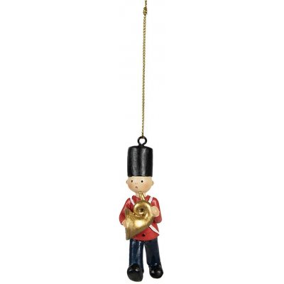 Clayre & Eef Červená vánoční závěsná dekorace vojáček s lesním rohem - 4*2*8 cm – Hledejceny.cz