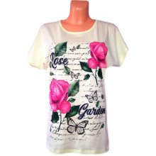 Bavlněné tričko Rose Garden světle žlutá