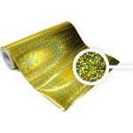 Univerzální hologramová samolepící fólie na metry - kolečka zlaté