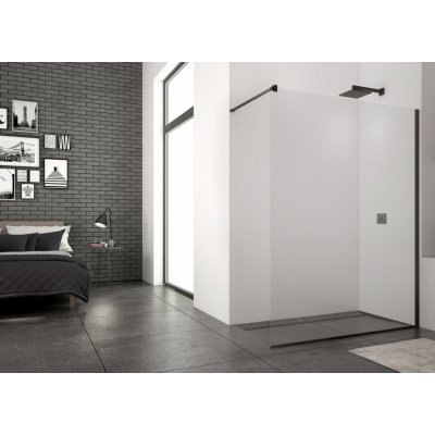 SanSwiss Ronal BlackLine Walk-In STR4P 110 cm, sklo 07 – Zboží Mobilmania