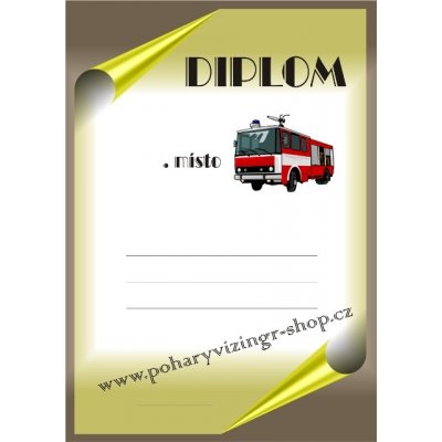 VIZINGR Hasiči diplom A4 č.21 Hasič č.21 BEZ TEXTU – Hledejceny.cz