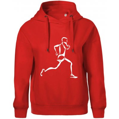 Běžec Oversized mikina dámská Moon kratší + širší Červená – Zboží Dáma