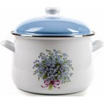 Green Home Smaltovaný hrnec + poklice 7,5 L s květinovým vzorem Pomněnka – Zboží Mobilmania