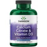 Swanson Citrát Vápníku + Vitamín D3 250 tablet – Hledejceny.cz