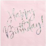 PartyDeco papírové ubrousky Happy Birthday růžové 33x33cm 20ks – Hledejceny.cz