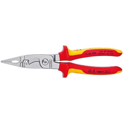 KNIPEX Kleště elektroinstalační 200 mm, izolované 1000 v, knipex 1386200 – Zboží Dáma