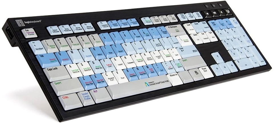 Logic Keyboard Autodesk Smoke Linux PC Nero Line UK
