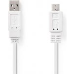 Nedis CCGP60410WT10 USB 2.0, plochý, A Zástrčka - Micro B Zástrčka, 1m, bílý – Sleviste.cz