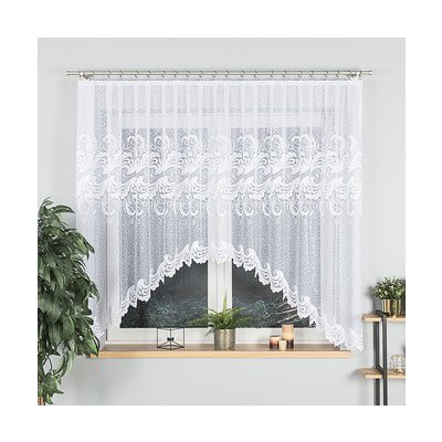 Dekorační oblouková krátká záclona na žabky IWONA 160 bílá 300x160 cm MyBestHome – Hledejceny.cz